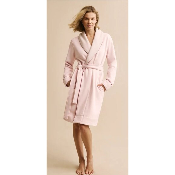 LAKE Other - LAKE Cozy Robe Size Large In Berry Pink Belt Quiet Luxury Cotton / Fleece